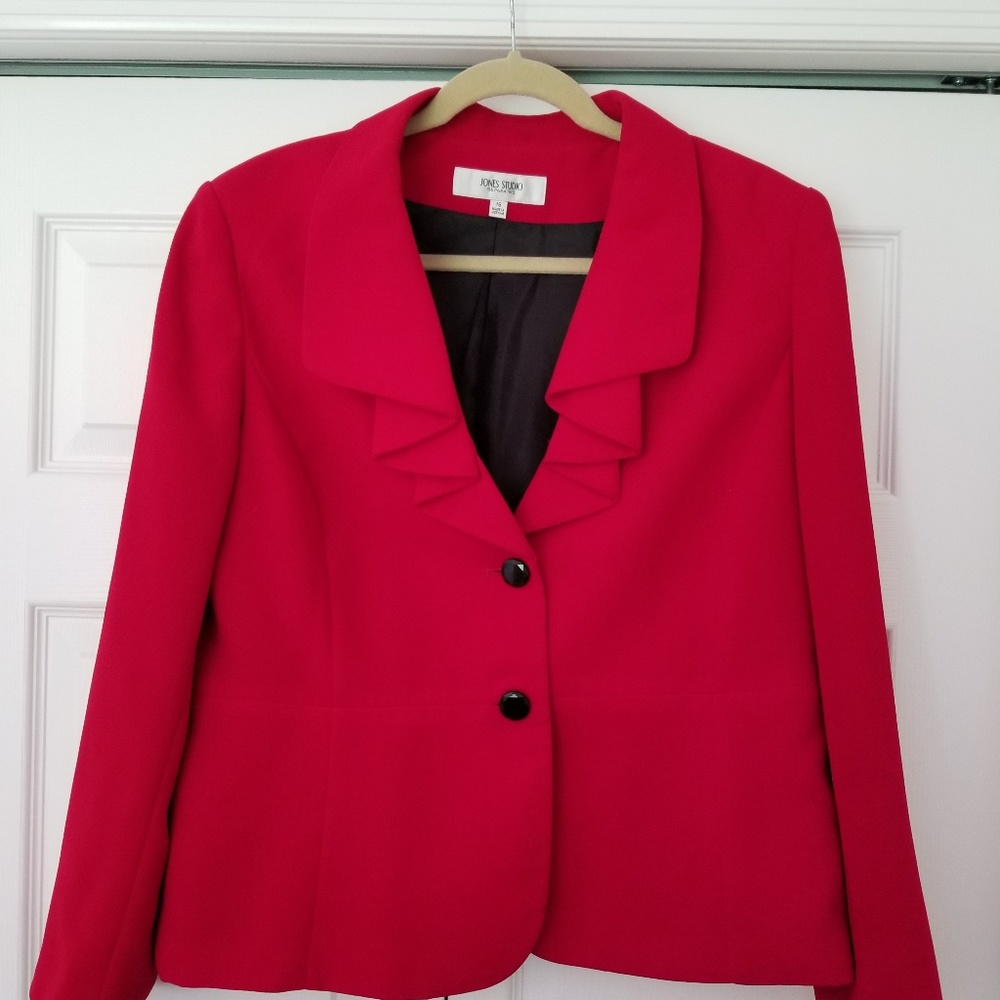Jones Studio Red Dress Jacket Size 16